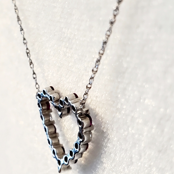 Macy's Jewelry Fine Jewelry Rubydiamond 4kt Wg Heart Neckace Poshmark